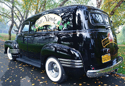 Far Niente Winery’s 1950 Chevrolet panel truck restored by Phil Cool.