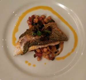 John Toulze of the girl & the fig's striped bass 