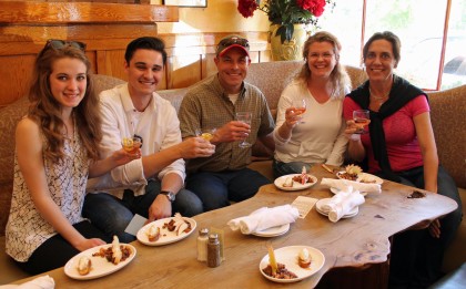 Enjoying cheese and bubbly at the girl & the fig during the Sonoma Food & Wine Tour (Sarah Stierch, CC BY 4.0)