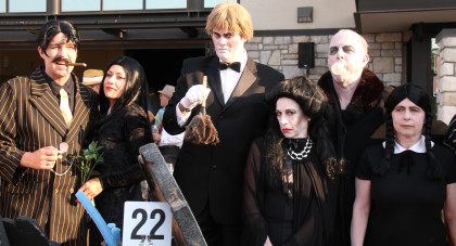 Rotary Club members dressed up as the Addams Family