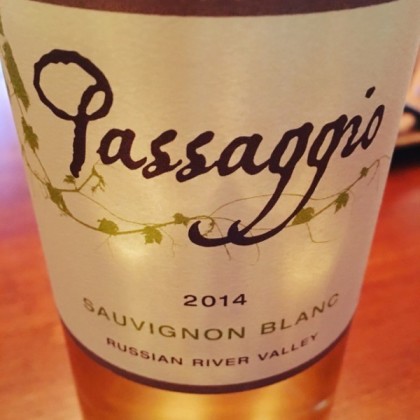 Passaggio Wines 2014 Next Generation Sauvignon Blanc from Russian River as photographed by wine blogger Cindy Rynning of Grape Experiences 