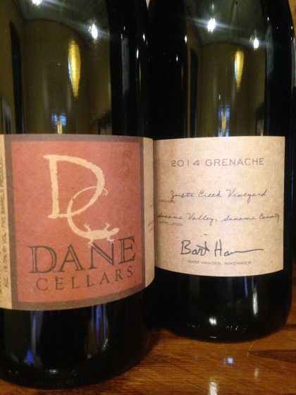 Dane Cellars Grenache from Justi Creek Vineyards is currently available only at the girl & the fig 
