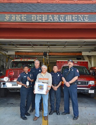 Eldrige Fire Chief Atis Souza, firefighter Loren Davis, John Randazzo of SHW, Saul Ontiveros and Brad Davenport.  