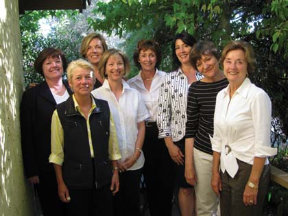 Staff photo Impact100 Sonoma board members, L-R: Beth Aaron, Geralyne Mahoney, Kirsten Stewart, Christine Dohrmann, Valerie Pistole, Pam Teixeira, Annette Lomont, and Mollie Collins.