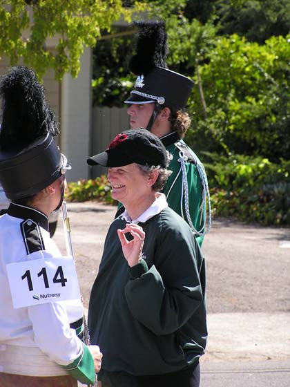 School photo Music teacher Barbara McElroy gets ready to strike up the Dragon marching band.