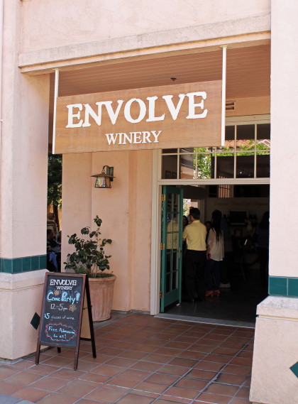 Guests celebrate the release of Envolve Winery's 2013 Sauvignon Blanc at Envolve's annual Patio Pounder party