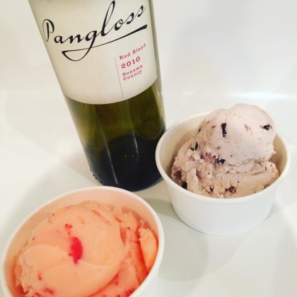 Pangloss Cellars' 2010 Red Blend adds a touch of Wine Country to Sweet Scoops' homemade ice creams (Photo: Facebook)