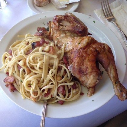 Half a chicken and AOP pasta at Cafe Citti. Pure comfort food. (Photo: rockandroller76)