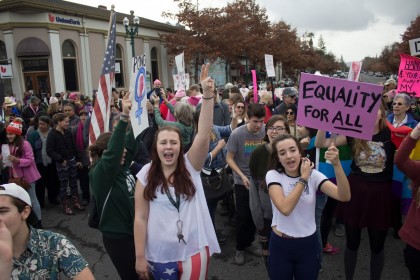 A scene from the Women's March in Sonoma in February of 2017. 