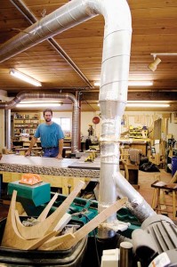 Michael Palace uses salvaged wood in some of his designs.  